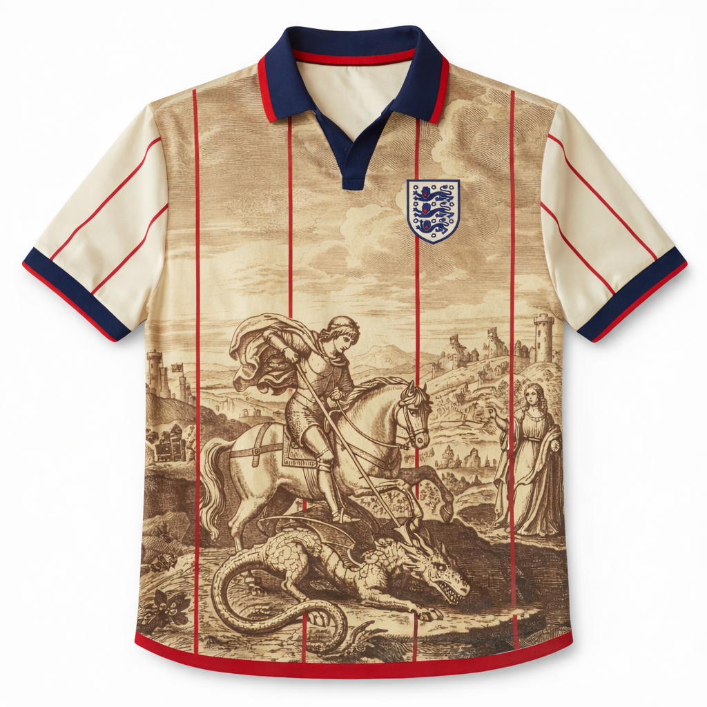ENGLAND ST.GEORGE DRAGON SLAYER POLO JERSEY WORLDCUP 2026